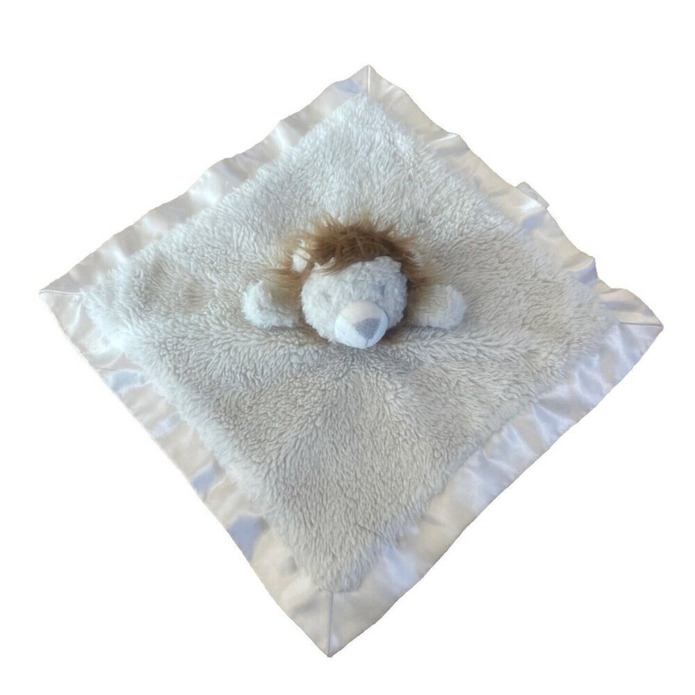 Cloud Island Lion Lovey Tan Small Security Blanket Plush Nunu Satin